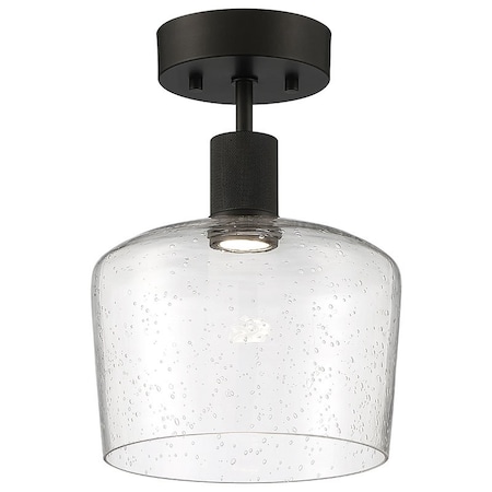 Access Lighting Port Nine Chardonnay, Chardonnay LED SemiFlush, Matte Black Finish, Seeded Glass 63147LEDD-MBL/SDG